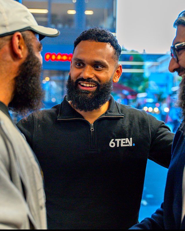 Nazir Ahmed welcoming guests at a 6Ten evening